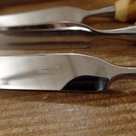 Vintage Robeson Germany Stainless Stag Handle Butter Knives - Picture 5 of 11